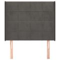 vidaXL Čelo postele so záhybmi tmavosivé 83x16x118/128 cm zamat