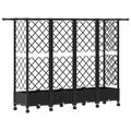 vidaXL Vyvýšený záhon s mriežkou a strechou Čierna 202,5 x 40 x 127 cm