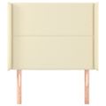 vidaXL Čelo postele so záhybmi krémové 83x16x118/128 cm umelá koža