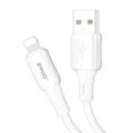 Silicónový kábel BWOO 3A X329L USB - Lightning 3A 1 m biely