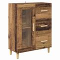 vidaXL Highboard Staré drevo 69,5 x 34 x 180 cm Kompozitné drevo