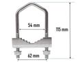 Anténny strmeň M8 - rozteč 62 mm, priemer 54 mm, dĺžka 115 mm