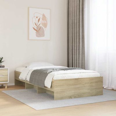 vidaXL Posteľný rám bez matraca dub sonoma 90x200 cm kompozitné drevo