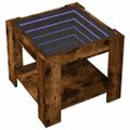 vidaXL Konferenčný stolík s LED dymový dub 53x53x45cm kompozitné drevo