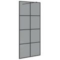 vidaXL Stena walk-in sprchy Čierna 90 x 195 cm tvrdené sklo