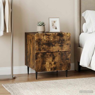vidaXL Nočný stolík 2 ks Dymový dub 43 x 34,5 x 49,5 cm