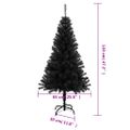 vidaXL Umelý vianočný stromček so stojanom, čierny 120 cm, PVC