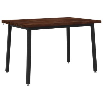 vidaXL 120 x 70 x 75 cm Pevné akáciové drevo Tmavohnedá a čierna