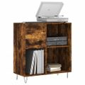 vidaXL Skrinka na platne dymový dub 84,5x38x48 cm kompozitné drevo