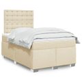 vidaXL Boxspring posteľ s matracom krémová 120x190 cm látka