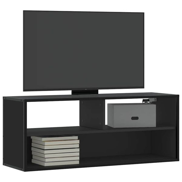 vidaXL TV skrinka čierna 100x31x39,5 cm kompozitné drevo a kov