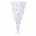 vidaXL Umelý vianočný stromček s 300 LED-i Biela 240 cm PVC a oceľ