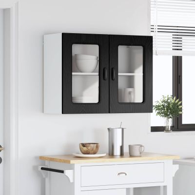 vidaXL Dvierka na umývačku Kalmar Čierny dub 80 x 31 x 60 cm