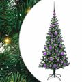 vidaXL Umelý predsvietený vianočný stromček Zelená 120 cm PVC a kov