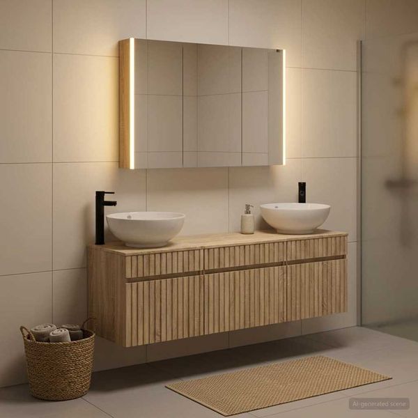 vidaXL Set kabinetov do kúpeľne 4 pcs Dub sonoma 103,5 x 15,5 x 70 cm