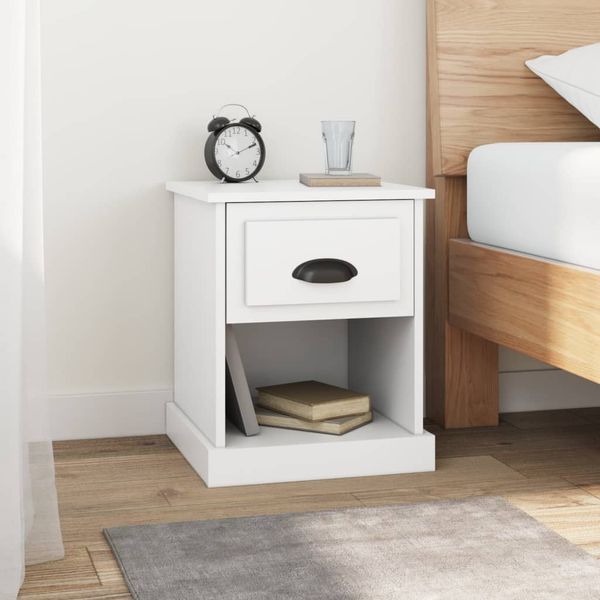 vidaXL Nočný stolík biely 39x39x47,5 cm spracované drevo
