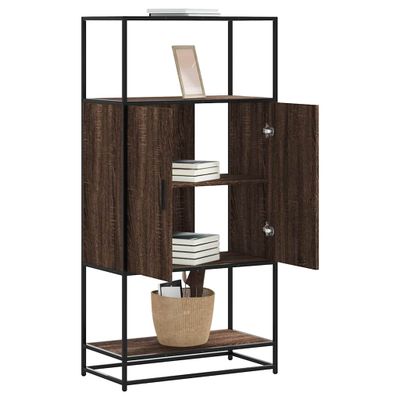 vidaXL Vysoká skrinka hnedý dub 68x35x139 cm kompozitné drevo+kov