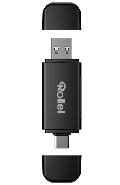 Rollei čtečka karet 2-in-1 SD & microSD ctecka karet, SD, microSD, USB-A, USB-C, USB 3.0, OTG, 85 MB/s