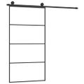 vidaXL Posuvné dvere s kovaním ESG sklo a hliník 102,5x205 cm