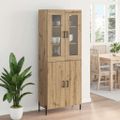 vidaXL Highboard Remeselný dub 69,5 x 34 x 180 cm Kompozitné drevo