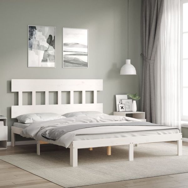vidaXL Posteľ bez matraca biela 160x200 cm masívna borovica