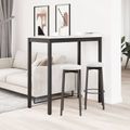 vidaXL Barový stôl Biela 110 x 55 x 105 cm Masívne borovicové drevo