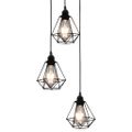 vidaXL Stropná lampa s diamantovým dizajnom, čierna 3 x E27 žiarovky