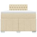 vidaXL Boxspring posteľ s matracom krémová 120x190 cm látka