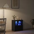 vidaXL LED komoda Čierna 60,5 x 37 x 67 cm Kompozitné drevo
