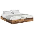 vidaXL Otomanový posteľný rám Staré drevo 203 x 180 x 25 cm