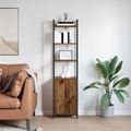 vidaXL Knižnica 6 úrovní 40 x 24 x 161 cm Kompozitné drevo Staré drevo