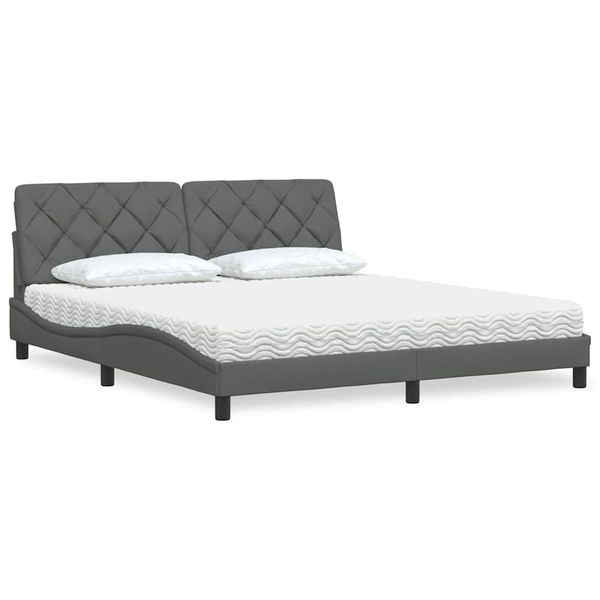 vidaXL Posteľ s matracom tmavosivá 180x200 cm látka