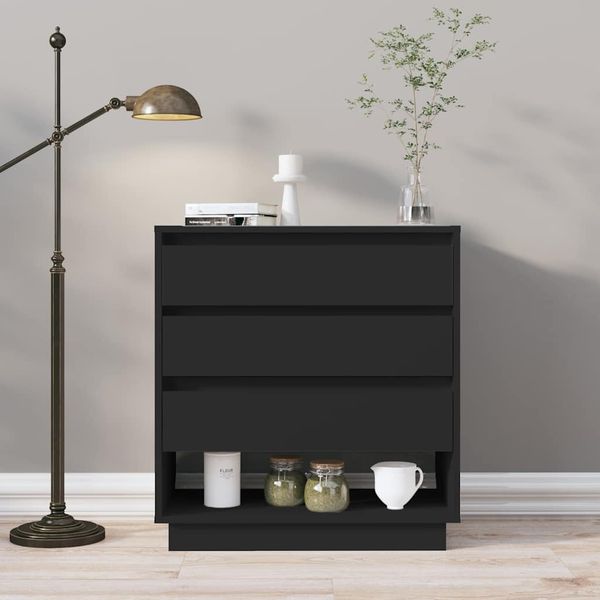 vidaXL Komoda čierna 70x41x75 cm spracované drevo