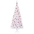 vidaXL Umelý vianočný stromček s 300 LED-i Biela 210 cm PVC a oceľ