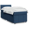 vidaXL Posteľný rám boxsping s matracom modrý 80x200 cm látka