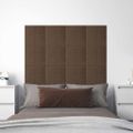 vidaXL Nástenné panely 12 ks hnedé 30x30 cm látková 1,08 m²