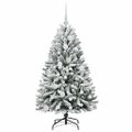 vidaXL Umelý Sklápací Vianočný Stromček 150 LED Zelená a biela 120 cm