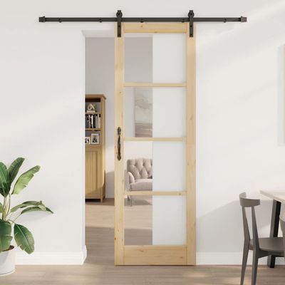 vidaXL Posuvné dvere ORKDAL Prírodná a čierna 78 x 232 cm