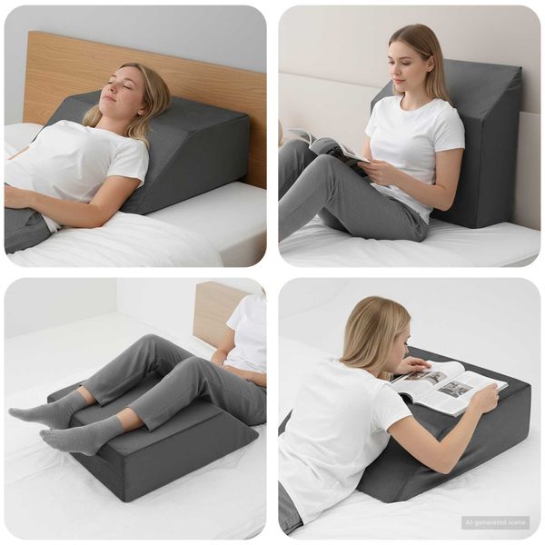 vidaXL Vankúš na nohy Jednofarebný Sivá 63 x 52 x 19 cm PU pena