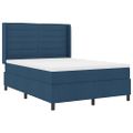 vidaXL Posteľ s pružinovým rámom s vankúšom Modrá 200 x 140 cm látka