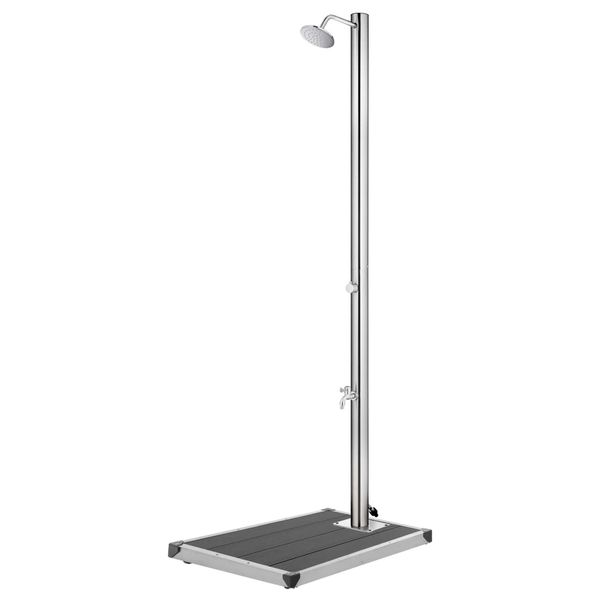 vidaXL Záhradná sprcha so sivým podstavcom 220 cm nehrdzavejúca oceľ