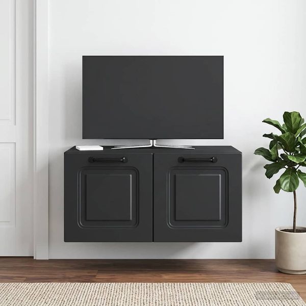 vidaXL Nástenná TV skrinka Čierna 59,5 x 41 x 30 cm Kompozitné drevo