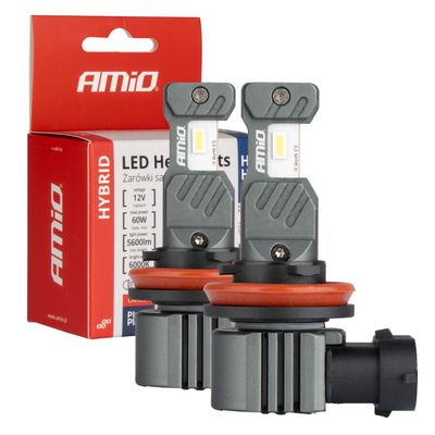 LED žiarovky hlavného svietenia Hybrid série H8 H9 H11 H16 6000K Canbus 60W AMIO-04116