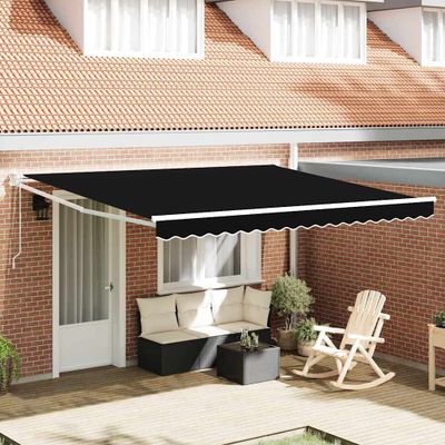 vidaXL Markíza Čierna 400 × 300 cm Polyester a kov