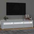 vidaXL TV skrinka s LED svetlami biely 180x35x40 cm
