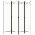 vidaXL Paraván so 4 panelmi, biely 160x180 cm