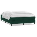 vidaXL Posteľný rám boxsping s matracom tmavozelený 140x220 cm zamat