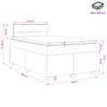 vidaXL Posteľ s boxspringom a matracom a LED Tmavosivá 120 x 200 cm