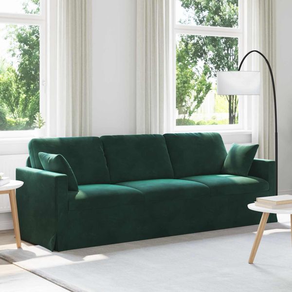 vidaXL Pohovka Tmavozelená 228 x 78 x 80 cm Zamat