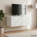 vidaXL Nástenná TV skrinka 59,5 x 41 x 30 cm Biela Kompozitné drevo
